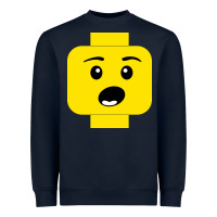 Navy surprised expression lego head Heavyweight Sweatshirt - artisFamous