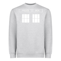 Heather Grey the blue box t shirt doctor doc dalek bbc bow tie tv tenth eleventh wh Heavyweight Sweatshirt - artisFamous