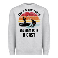 Heather Grey dad fishing Heavyweight Sweatshirt - artisFamous