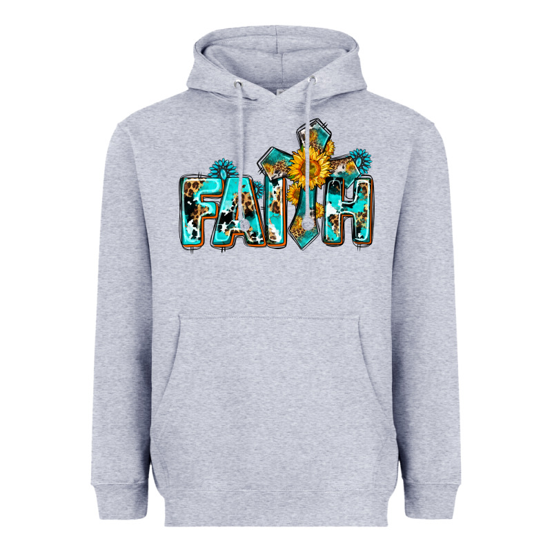 Faith With Cross Ado Heavyweight Hoodie by AdoDesignShop | Teevron