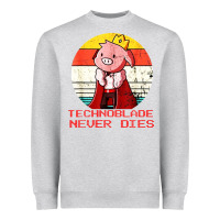 Heather Grey retro style technoblade merch cosplay Heavyweight Sweatshirt - artisFamous
