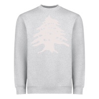 Heather Grey retro lebanon cedar  lebanese Heavyweight Sweatshirt - artisFamous