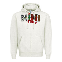 Oatmeal Heather mimi claus Zipper Hoodie - BarkalooDesign