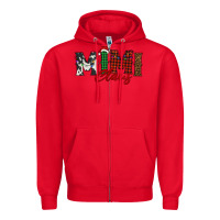 Red mimi claus Zipper Hoodie - BarkalooDesign