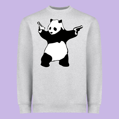 Banksy Panda Heavyweight Sweatshirt Designed By Artisfamous