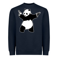 Navy banksy panda Heavyweight Sweatshirt - artisFamous