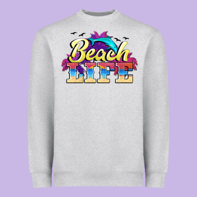 Beach Life Heavyweight Sweatshirt Designed By Barkaloodesign