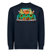 Navy i love fall truck Heavyweight Sweatshirt - artisFamous