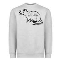 Heather Grey I Ate All Your Money Heavyweight Sweatshirt - artisFamous