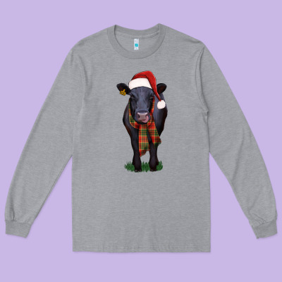 Black Angus Long Sleeve Tee Designed By Ranaportraitstore