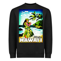 Black hawaii hula girl Heavyweight Sweatshirt - artisFamous