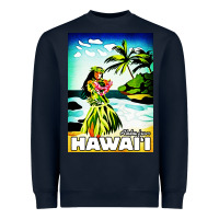 Navy hawaii hula girl Heavyweight Sweatshirt - artisFamous