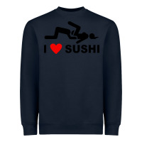 Navy i love sushi funny Heavyweight Sweatshirt - artisFamous