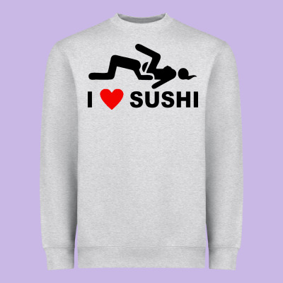 I Love Sushi Funny Heavyweight Sweatshirt Designed By Artisfamous