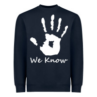 Navy skyrim dark brotherhood we know hand novelty kids mens womens t shirt Heavyweight Sweatshirt - artisFamous