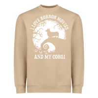 Mushroom i love horror movies and my corgi funny corgi Heavyweight Sweatshirt - artisFamous