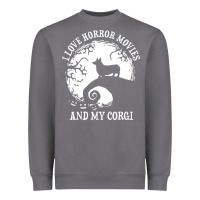 Storm i love horror movies and my corgi funny corgi Heavyweight Sweatshirt - artisFamous