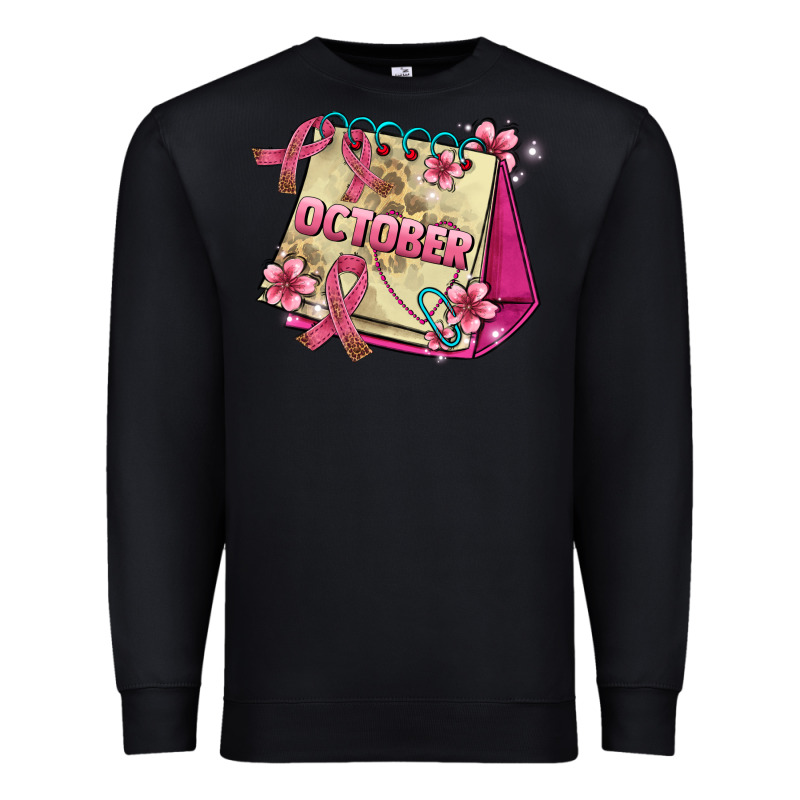 Pink Cancer Ribbon And October Calendar Premium Sweatshirt by AdoDesignShop | Teevron