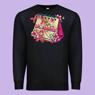 Pink Cancer Ribbon And October Calendar Premium Sweatshirt Designed By Adodesignshop