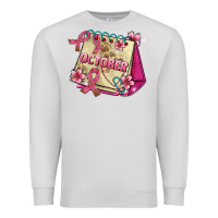 Dove Grey pink cancer ribbon and october calendar Premium Sweatshirt - AdoDesignShop