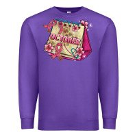 Purple pink cancer ribbon and october calendar Premium Sweatshirt - AdoDesignShop