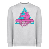 Heather Grey Cats on Synthesizers in Space Heavyweight Sweatshirt - artisFamous