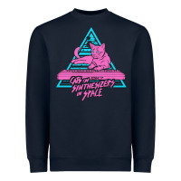 Navy Cats on Synthesizers in Space Heavyweight Sweatshirt - artisFamous