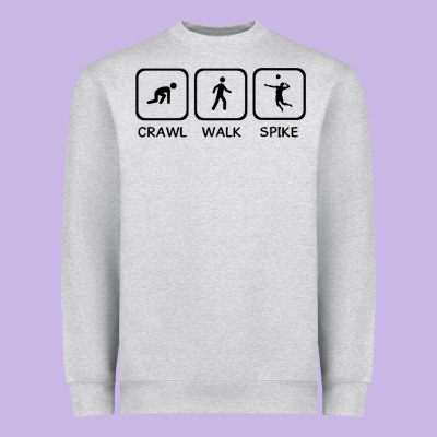 Crawl Walk Spike Volleyball Heavyweight Sweatshirt Designed By Artisfamous
