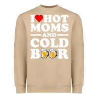 Mushroom i love heart hot moms cold beer funny adult drinking joke Heavyweight Sweatshirt - artisFamous
