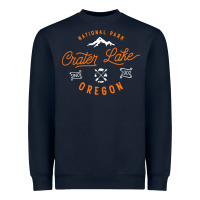 Navy crater lake oregon national park vintage retro Heavyweight Sweatshirt - artisFamous