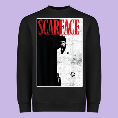 Scarface Distressed Movie Photo Heavyweight Sweatshirt Designed By Artisfamous