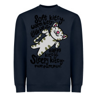 Navy soft kitty warm kitty Heavyweight Sweatshirt - artisFamous