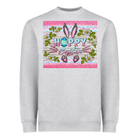 Heather Grey happy easter bunny Heavyweight Sweatshirt - BarkalooDesign