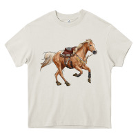 Cream horse body Heavy Core Tee - RanaPortraitStore