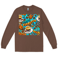 Chestnut more espresso less despresso coffee with leopard seamless pattern bbs Long Sleeve Tee - BundleAndBundleShop
