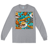 Heather Grey more espresso less despresso coffee with leopard seamless pattern bbs Long Sleeve Tee - BundleAndBundleShop
