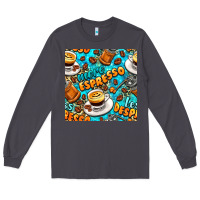 Smoke more espresso less despresso coffee with leopard seamless pattern bbs Long Sleeve Tee - BundleAndBundleShop
