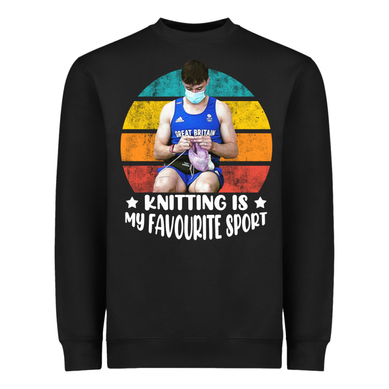 Tom Daley Knitting Is My Favourite Sport  3 Heavyweight Sweatshirt by artisFamous | Teevron