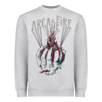 Heather Grey arcade fire hand Heavyweight Sweatshirt - artisFamous