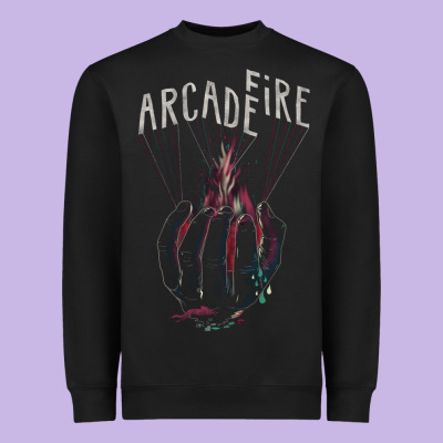 Arcade Fire Hand Heavyweight Sweatshirt Designed By Artisfamous