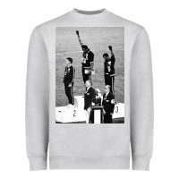 Heather Grey black power black fist 1968 olympics Heavyweight Sweatshirt - artisFamous