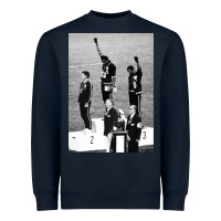 Navy black power black fist 1968 olympics Heavyweight Sweatshirt - artisFamous