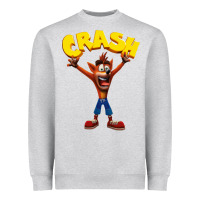 Heather Grey crash bandicoot Heavyweight Sweatshirt - artisFamous
