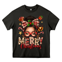 Asphalt merry christmas messy bun Heavy Core Tee - texasbilliewilder