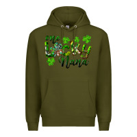 Army Green St. Patrick's Day One Lucky Nana Premium Hoodie - RanaPortraitStore