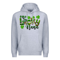 Heather Grey St. Patrick's Day One Lucky Nana Premium Hoodie - RanaPortraitStore