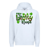 White St. Patrick's Day One Lucky Nana Premium Hoodie - RanaPortraitStore