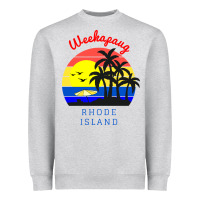 Heather Grey weekapaug, rhode island sunset Heavyweight Sweatshirt - artisFamous
