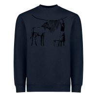 Navy Banksy Zebra Heavyweight Sweatshirt - artisFamous