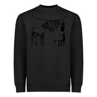 Black Banksy Zebra Heavyweight Sweatshirt - artisFamous